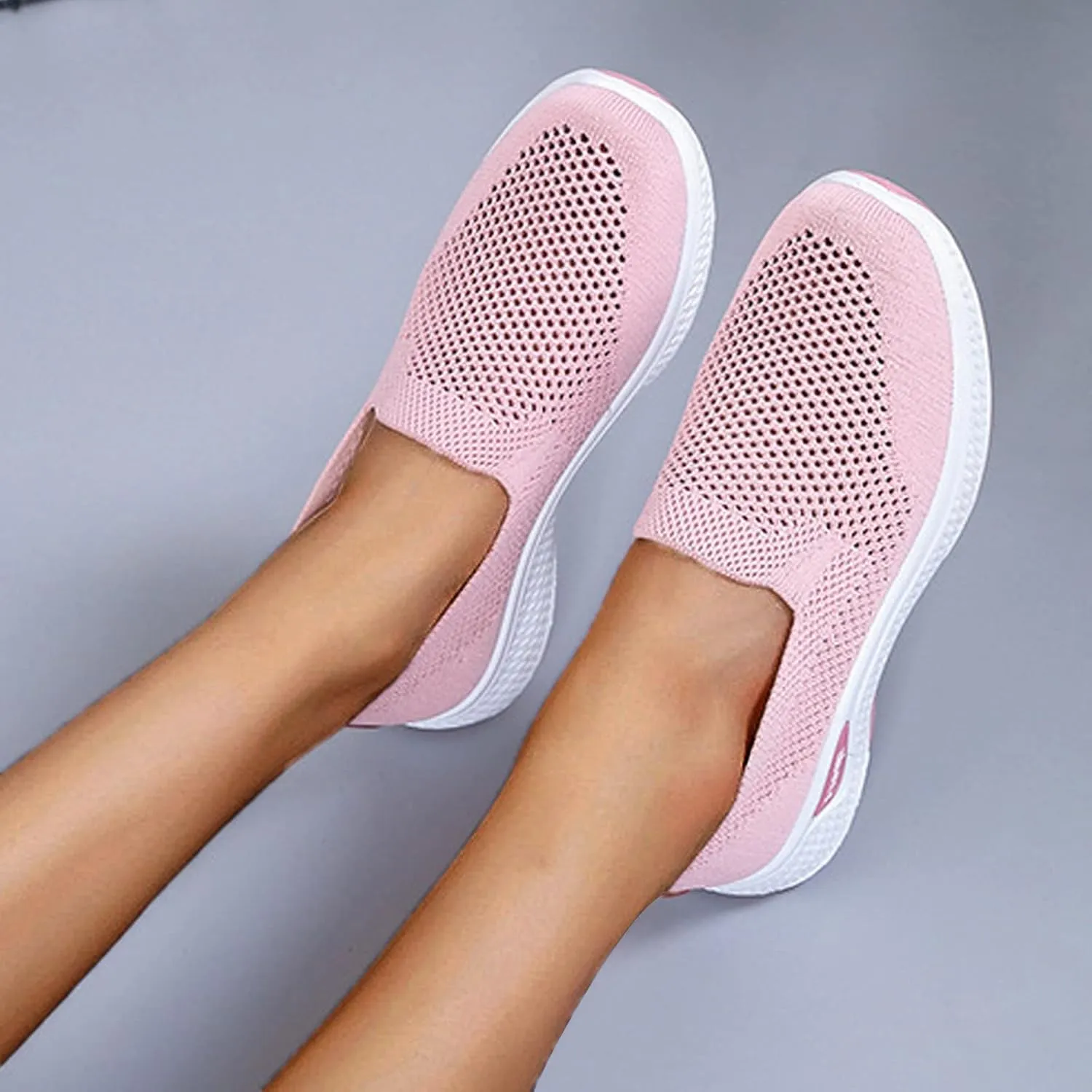 Womens Tennis Shoes Non Slip Running Sneakers Lightweight Breathable Workout Fashion Sport Slip On Walking Shoes