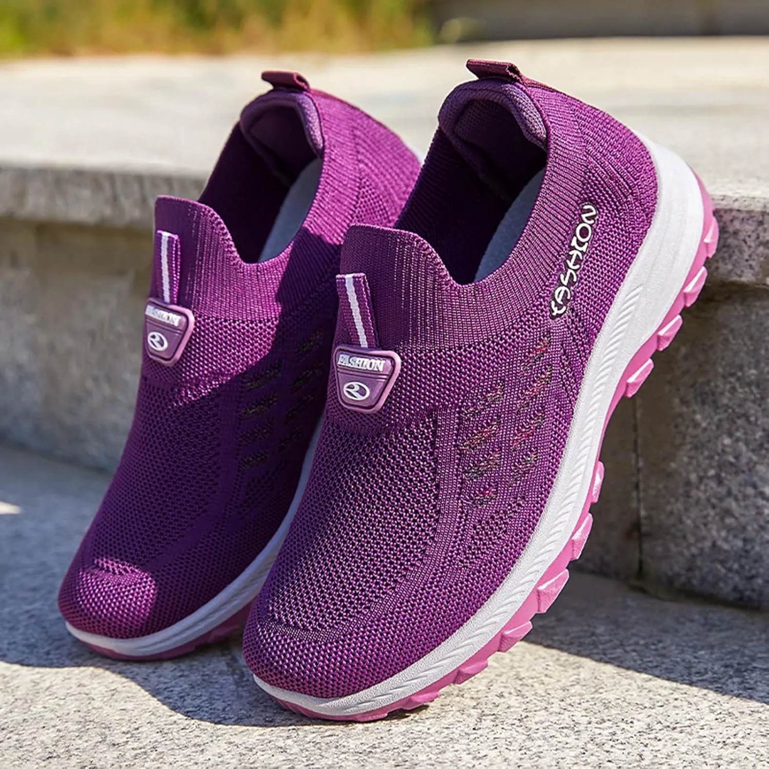 Womens Walking Shoes Slip On Tennis Sneakers Non Slip Lightweight Breathable Casual Athletic Sport Workout Shoes