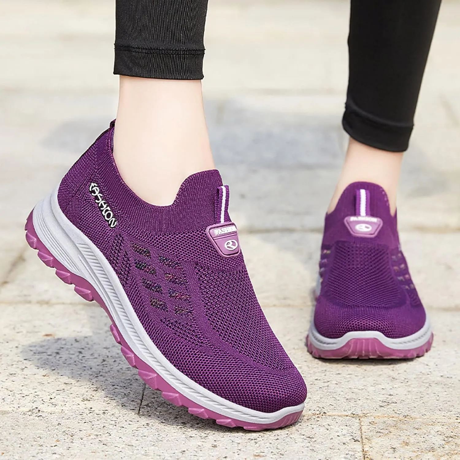 Womens Walking Shoes Slip On Tennis Sneakers Non Slip Lightweight Breathable Casual Athletic Sport Workout Shoes