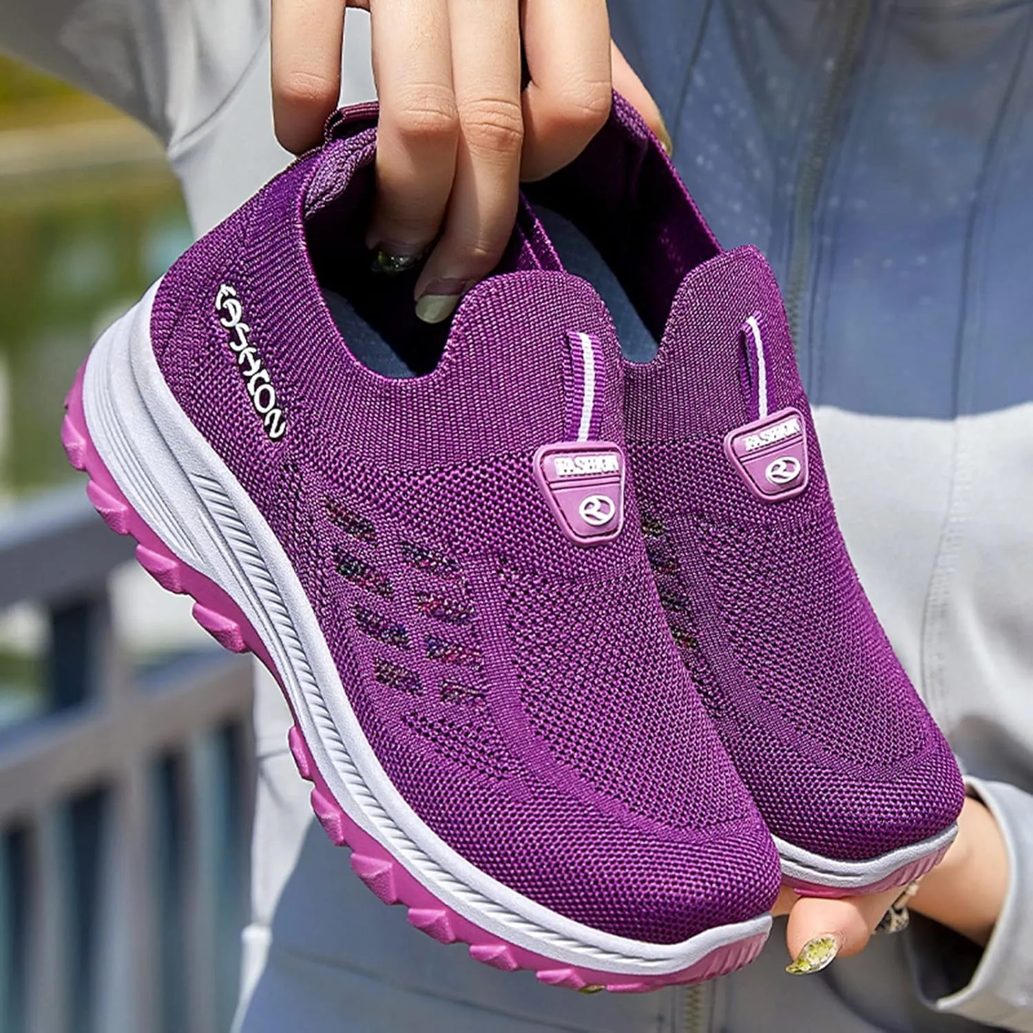 Womens Walking Shoes Slip On Tennis Sneakers Non Slip Lightweight Breathable Casual Athletic Sport Workout Shoes