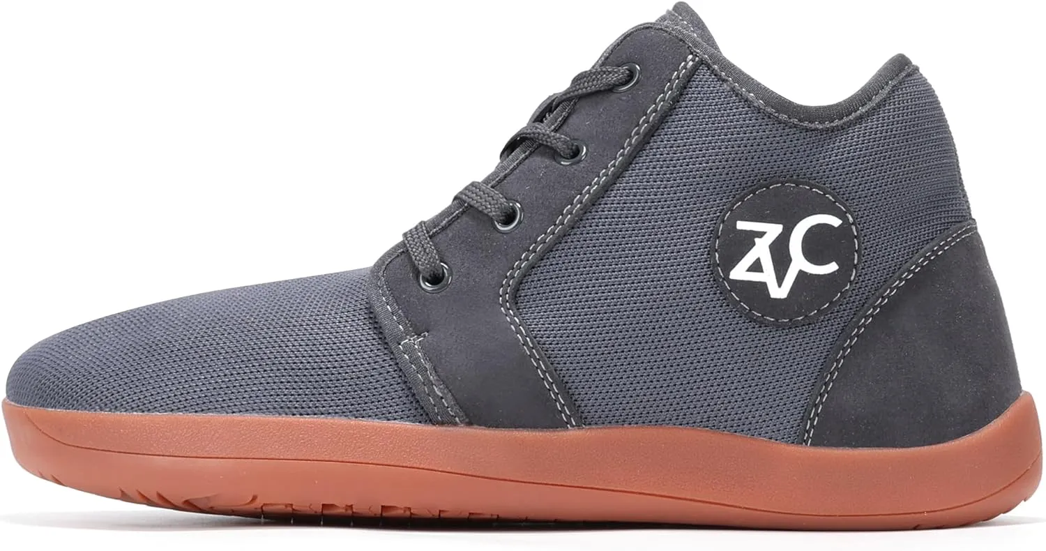 ZVC Men's Wrestling Shoes, Grey, Casual, Lace-Up, Round Toe, Flat Heel, Suede, Flexible, Breathable, Minimal Cushioning, Adult Men's Size, Wrestling Enthusiasts, Sportsmen